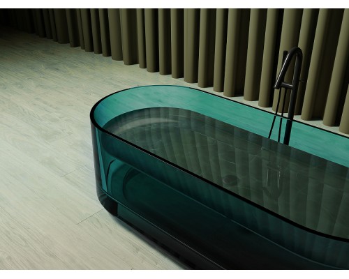 Ванна из полиэфирной смолы Abber Kristall 170х75 AT9708Aquamarin Бирюзовая без гидромассажа