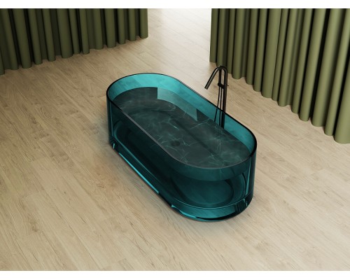 Ванна из полиэфирной смолы Abber Kristall 170х75 AT9708Aquamarin Бирюзовая без гидромассажа