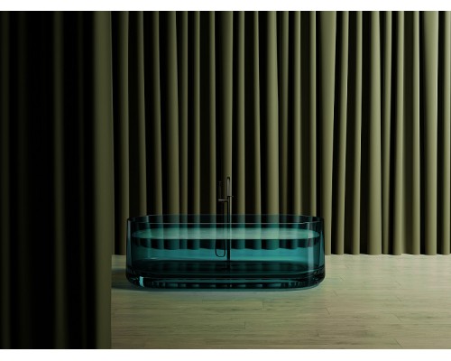 Ванна из полиэфирной смолы Abber Kristall 170х75 AT9708Aquamarin Бирюзовая без гидромассажа