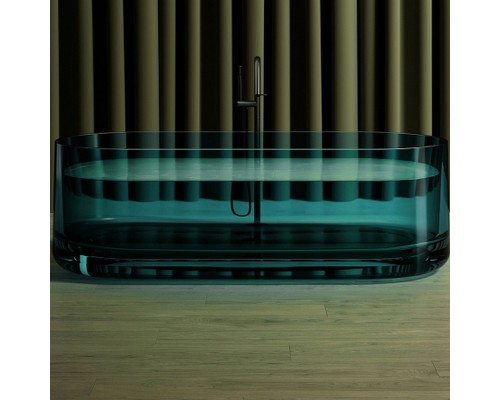 Ванна из полиэфирной смолы Abber Kristall 170х75 AT9708Aquamarin Бирюзовая без гидромассажа