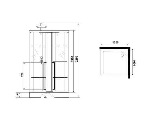 Душевая кабина Niagara Standart 100x100 L без гидромассажа
