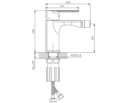 Смеситель для биде Splenka S05.50 Хром