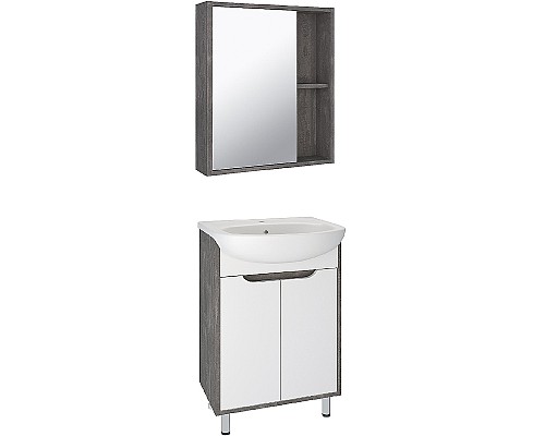 Тумба под раковину Runo Эко 50 00-00001337 Железный камень Белая