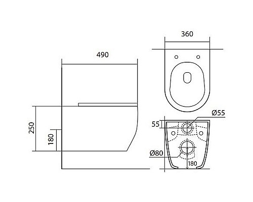 Комплект унитаза с инсталляцией Aquatek Set Aquatek Европа cmp016 с сиденьем Микролифт и клавишей смыва Хром глянцевый