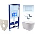 Комплект унитаза с инсталляцией Aquatek Set Aquatek Классик-009 4в1 с сиденьем Микролифт и Белой клавишей смыва