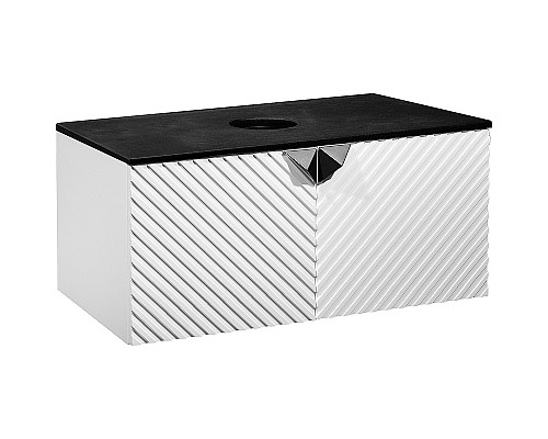 Тумба под раковину Runo Андорра 85 00-00002018 подвесная Белая матовая Черная