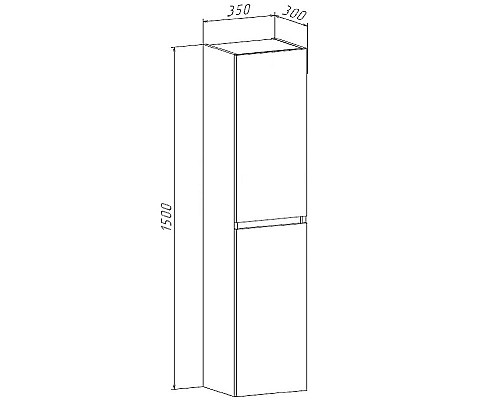 Шкаф пенал Runo Бари 35 00-00001389 подвесной Железный камень Белый