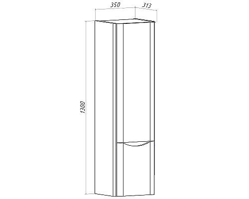 Шкаф пенал Runo Тоскана 35 00-00001420 подвесной Темное дерево
