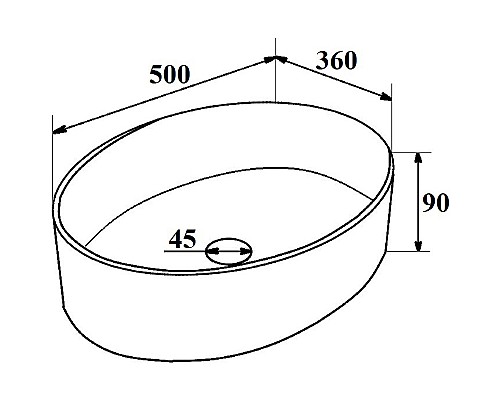 Раковина-чаша Runo Ovale 50 00-00001359 Белая