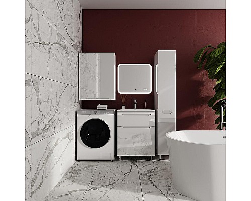 Тумба под раковину Style Line Марелла 60 Люкс Plus СС-00002396 Белый глянец антискрейтч