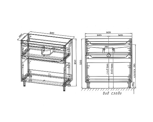 Тумба под раковину Style Line Марелла 60 Люкс Plus СС-00002396 Белый глянец антискрейтч