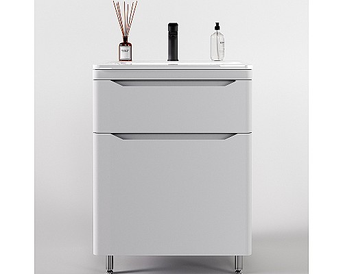 Тумба под раковину Style Line Марелла 60 Люкс Plus СС-00002395 Белый матовый антискрейтч