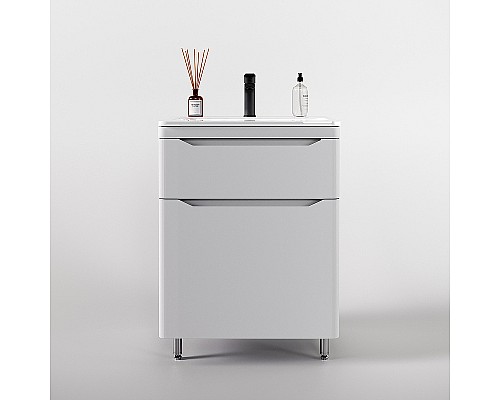 Тумба под раковину Style Line Марелла 60 Люкс Plus СС-00002395 Белый матовый антискрейтч