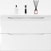 Тумба под раковину Style Line Марелла 80 Люкс Plus СС-00002411 подвесная Белый глянец антискрейтч
