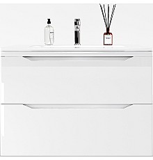Тумба под раковину Style Line Марелла 80 Люкс Plus СС-00002411 подвесная Белый глянец антискрейтч