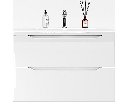 Тумба под раковину Style Line Марелла 80 Люкс Plus СС-00002411 подвесная Белый глянец антискрейтч