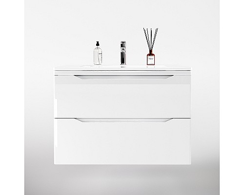 Тумба под раковину Style Line Марелла 80 Люкс Plus СС-00002411 подвесная Белый глянец антискрейтч