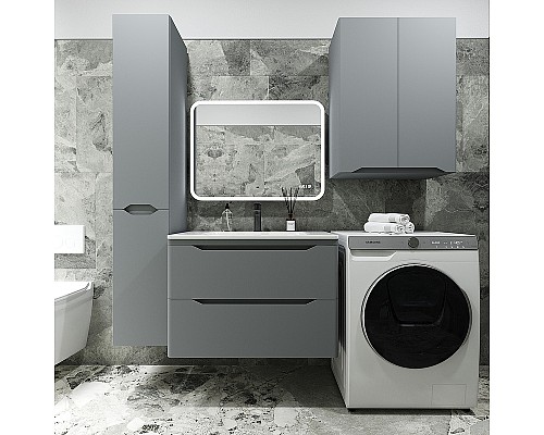 Тумба под раковину Style Line Марелла 80 Люкс Plus СС-00002412 подвесная Серый матовый антискрейтч