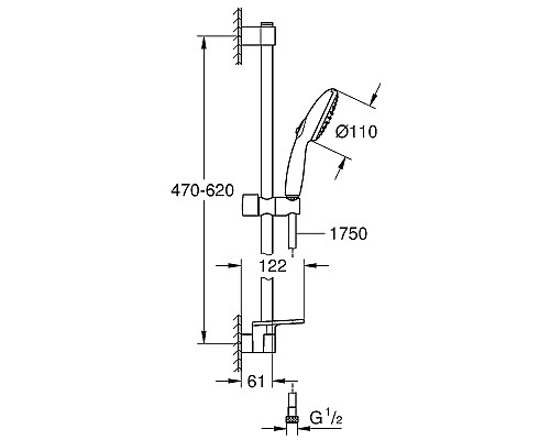 Душевой гарнитур Grohe Tempesta 110 27926003 Хром