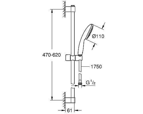 Душевой гарнитур Grohe Tempesta 110 27853003 Хром