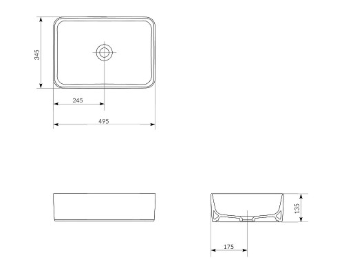 Раковина-чаша Cersanit Crea 50 Rectangular Белая