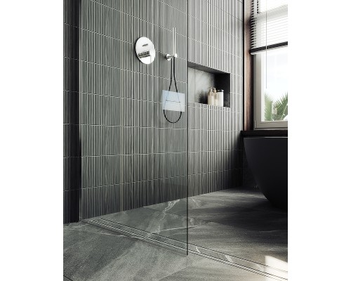 Душевая перегородка Maybah Glass MGD-695-5ш 790x1950 в широком профиле Хром матовый стекло прозрачное