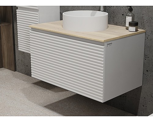 Тумба под раковину Jorno Cossety 80 Coss.01.80/P/W-DG/JR подвесная Белый