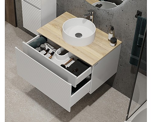 Тумба под раковину Jorno Cossety 80 Coss.01.80/P/W-DG/JR подвесная Белый