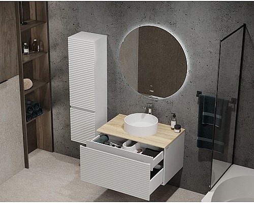 Тумба под раковину Jorno Cossety 80 Coss.01.80/P/W-DG/JR подвесная Белый