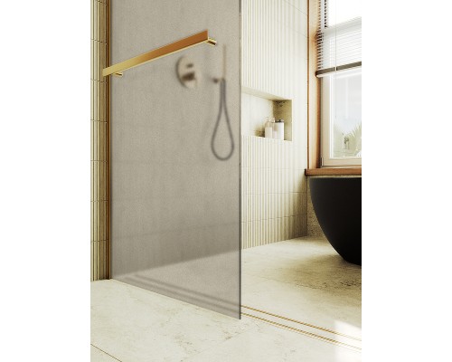 Душевая перегородка Maybah Glass MGD-728-3ш 790x1950 в широком профиле Золото стекло бронзовое матовое