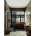 Душевая перегородка Maybah Glass 790x1950 в широком профиле Черный стекло графитовое матовое