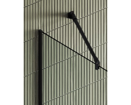 Душевая перегородка Maybah Glass MGD-695-6у 790x1950 в узком профиле Черный стекло прозрачное