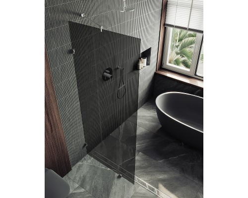 Душевая перегородка Maybah Glass MGD-274-4 790x1950 коннектор стена-стекло Хром глянцевый стекло графитовое