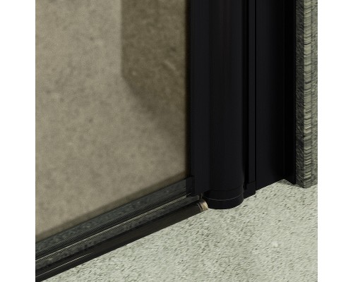 Душевая дверь Maybah Glass MGD-805-6 800x1980 на монопетле Черный стекло бронзовое матовое