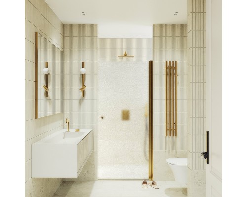 Душевая дверь Maybah Glass MGD-814-3 900x1980 на монопетле Золото стекло сатиновое