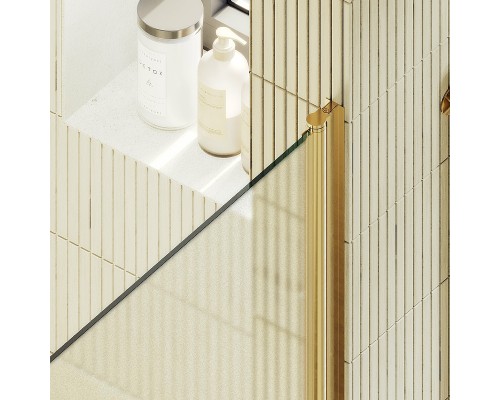 Душевая дверь Maybah Glass MGD-814-3 900x1980 на монопетле Золото стекло сатиновое