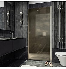 Душевая дверь Maybah Glass MGD-799-5 600x1980 на монопетле Хром матовый стекло бронзовое матовое