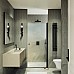 Душевая дверь Maybah Glass MGD-802-6 600x1980 на монопетле Черный стекло сатиновое