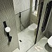 Душевая дверь Maybah Glass MGD-802-6 600x1980 на монопетле Черный стекло сатиновое