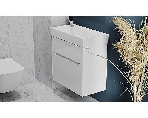 Тумба под раковину Raval Brik 65 Brk.01.65/P/W/RL подвесная Белая
