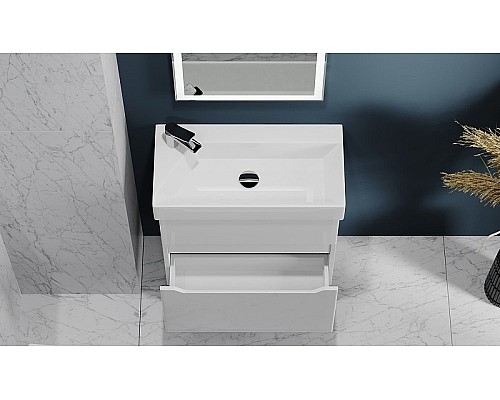 Тумба под раковину Raval Brik 65 Brk.01.65/P/W/RL подвесная Белая