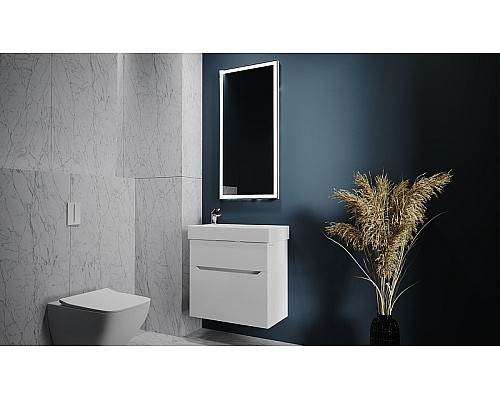 Тумба под раковину Raval Brik 65 Brk.01.65/P/W/RL подвесная Белая