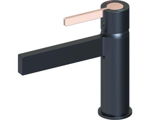 Смеситель для раковины beWash Incanto BVMM1BS238 Черный матовый Розовое золото
