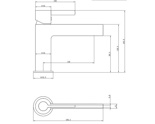 Смеситель для раковины beWash Incanto BVMM1BS238 Черный матовый Розовое золото