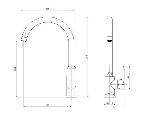 Смеситель для кухни beWash Bliss BVMM0KT123 Хром