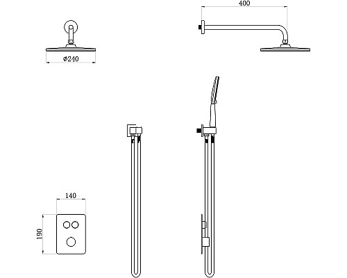 Душевая система beWash BV0ITSS226 с термостатом Хром