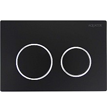 Клавиша смыва Aquatek Small TDI-0000003 Черная матовая ободок Хром