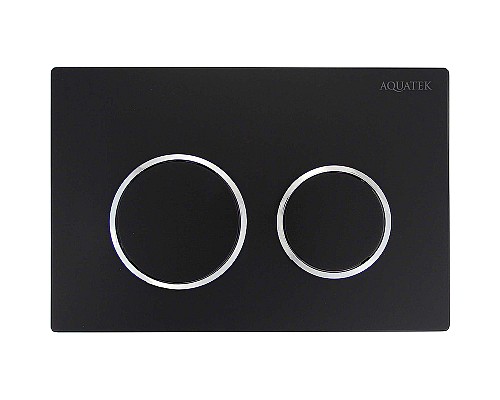 Клавиша смыва Aquatek Small TDI-0000003 Черная матовая ободок Хром