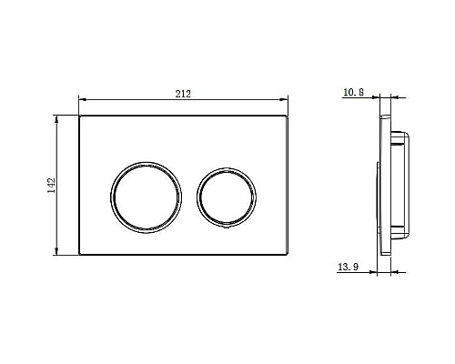 Клавиша смыва Aquatek Small TDI-0000003 Черная матовая ободок Хром