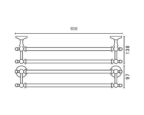 Полотенцедержатель Art&Max Antic AM-E-2648AL двойной Хром
